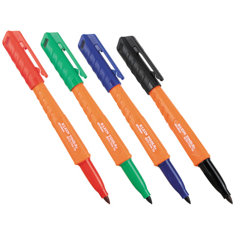Klein 861914 Skribes Fine Tip Permanent Markers, Multi-Color, 4-Pack - Ace Tool Group - Klein