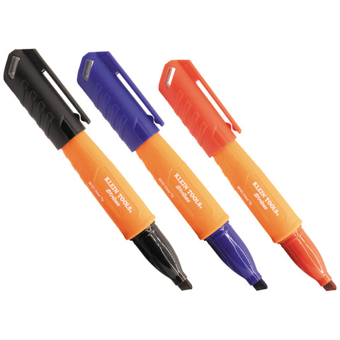 Klein 861923 Skribes Chisel Tip Permanent Markers, Multi-Color, 3 pc. - Ace Tool Group - Klein