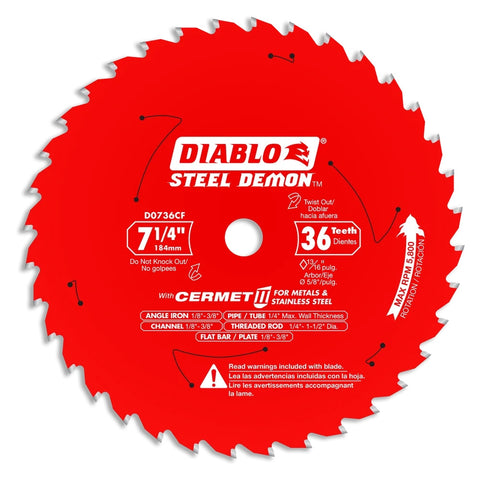 Diablo Tools D0736Cf 7-1/4'' X 36 Tooth Cermet Ii Saw Blade - Ace Tool Group - Diablo