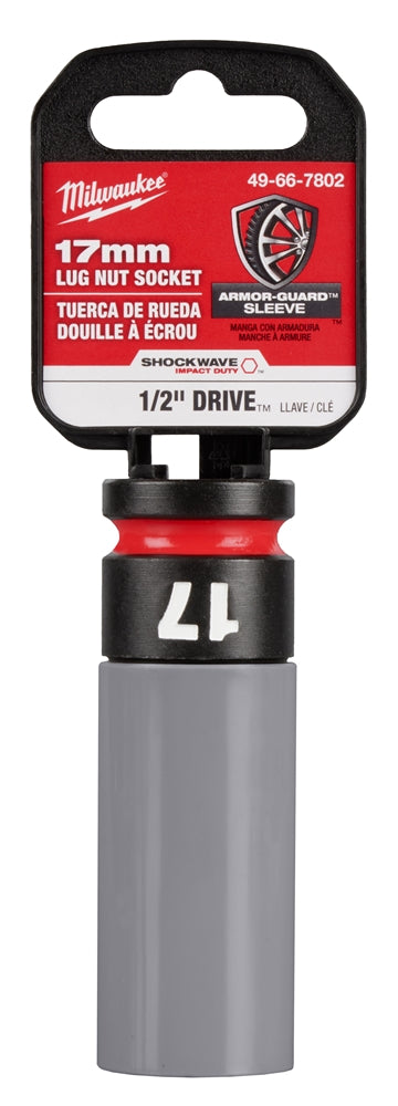 Milwaukee 49-66-7802 SHOCKWAVE Impact Duty 1/2 Drive 17MM Metric Lug Nut Wheel Socket - Ace Tool Group - Milwaukee