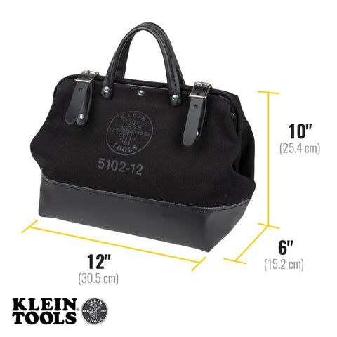 Klein 510212BLK Tool Bag, Black Canvas, 12-Inch - Ace Tool Group - Klein