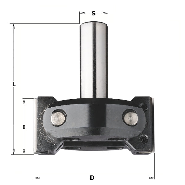 CMT 663.201.11 Adjustable Chamfering CNC Router Bit, 3-11/32-Inch Diameter, 20mm Shank - Ace Tool Group - CMT