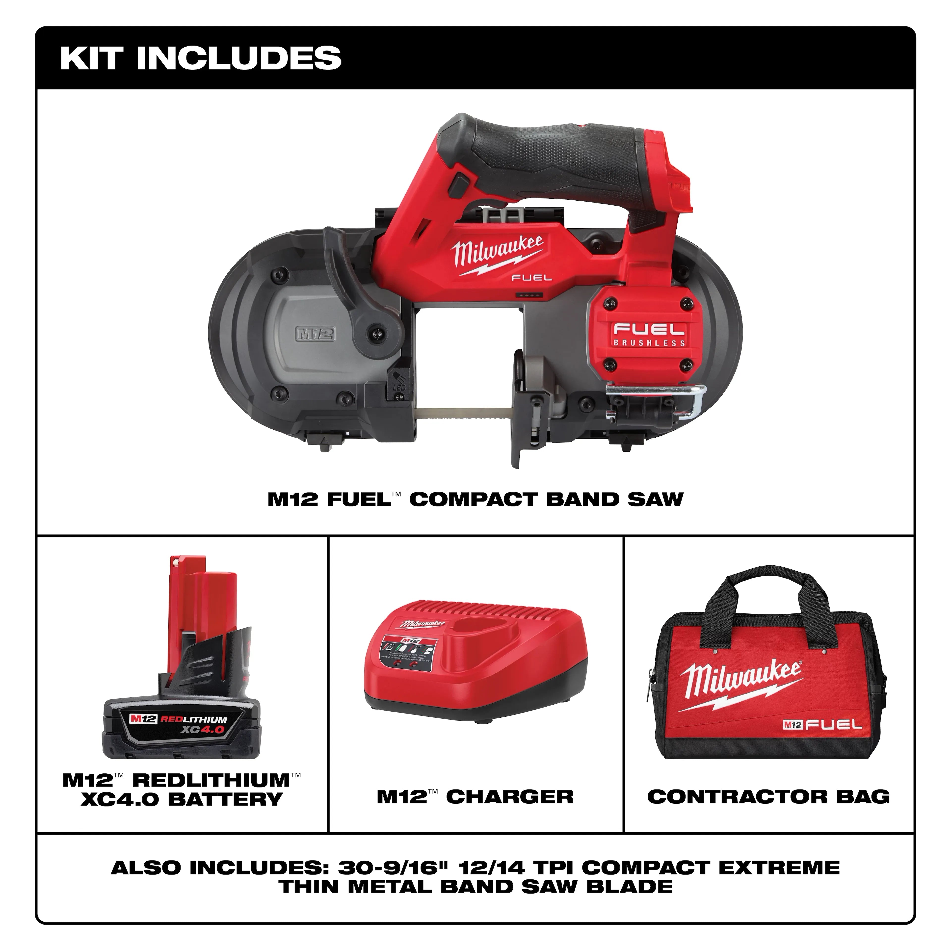 Milwaukee 2529-21XC M12 Compact Band Saw Kit - Ace Tool Group - Milwaukee