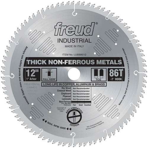 Freud Tools 12" Thick Stock Aluminum Metal Blade - Ace Tool Group - Freud