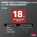 Makita XTS02Z 18V LXT® 1/4 Narrow Crown Stapler - Ace Tool Group - Makita