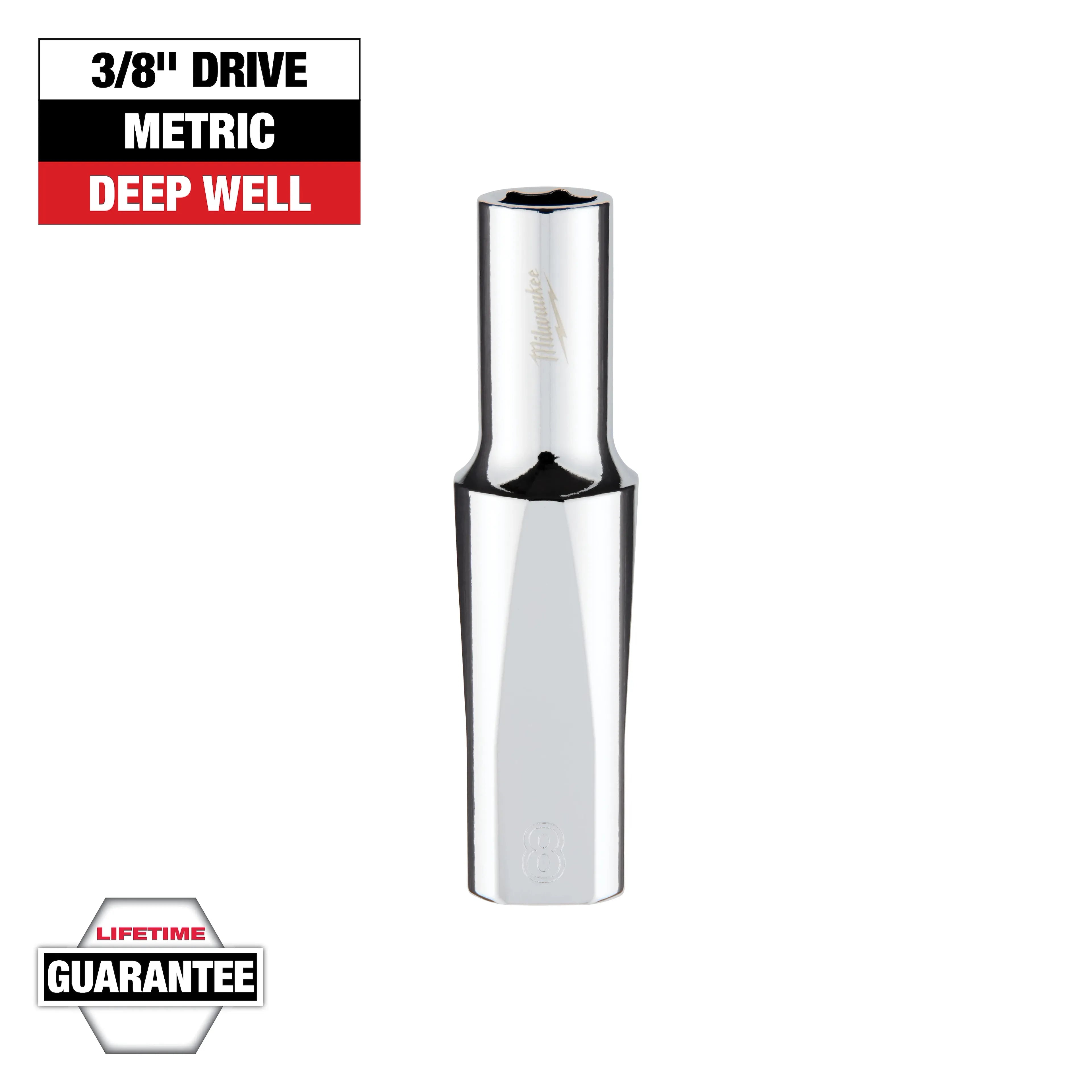 Milwaukee 45-34-9092 3/8 in. Drive 8mm Metric 6-Point Deep Socket - Ace Tool Group - Milwaukee