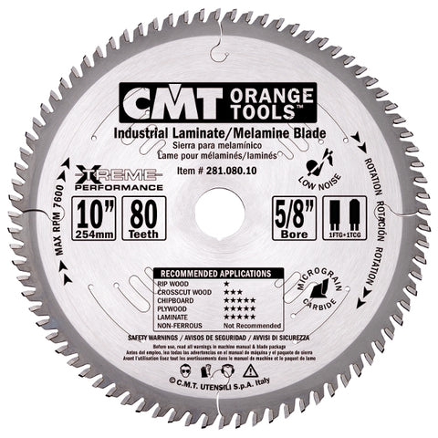 CMT 281.096.12 Industrial Long-Life Saw Blade for Laminates, 12-Inch X 96 Teeth TCG Grind with 1-Inch Bore - Ace Tool Group - CMT