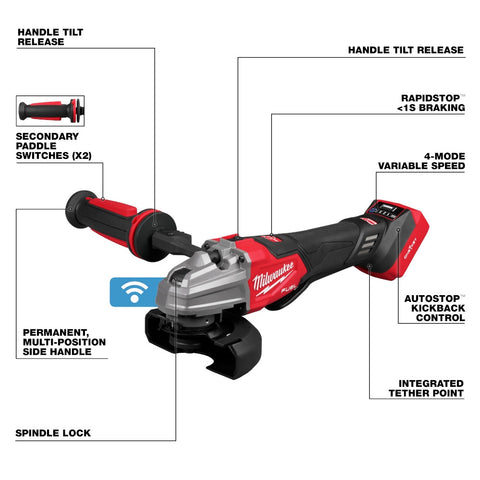Milwaukee M18 FUEL4-1/2" / 5" Dual-Trigger Braking Grinder - Ace Tool Group - Milwaukee