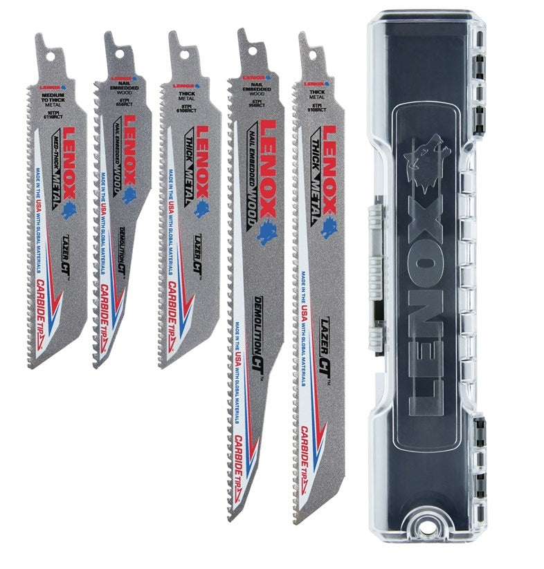 Lenox 5Pc Carbide Tipped Recip Kt W/Case - Ace Tool Group - Lenox