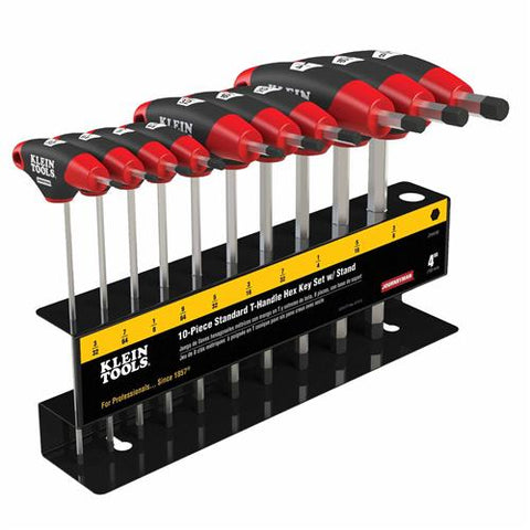 Klein Tools JTH410E SAE T-Handle Set w/Stand 4" L 10 Pc - Ace Tool Group - Klein