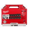 Milwaukee 49-66-7013 14PCSHOCKWAVE Impact Duty 1/2" Drive Metric Standard 6 Point Socket Set - Ace Tool Group - Milwaukee