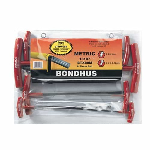Bondhus 13187 Balldriver T-Handle Sets 8 Pc. Set (2-10Mm) Btx80M - Ace Tool Group - Bondhus