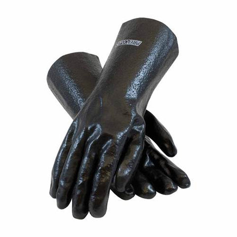 PIP 58-8040R Procoat Pvc Gloves, Semi-Rough Finish, Black, 14" Length, Interlock Lined  -12 Pack - Ace Tool Group - Protective Industrial Products