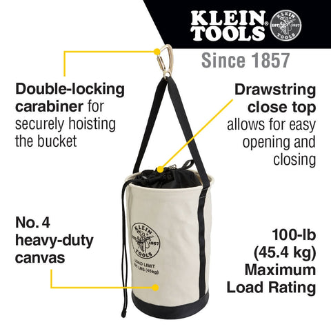 Klein 5114DSC Drawstring Close Bucket 17 in. - Ace Tool Group - Klein