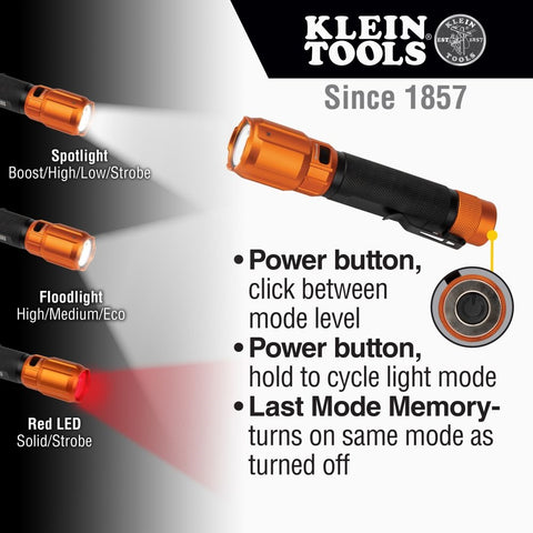 Klein 56413 2-Color LED Flashlight with Holster - Ace Tool Group - Klein