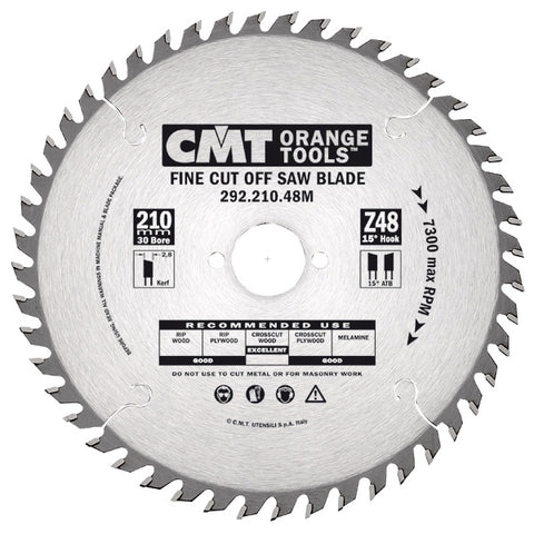 CMT 292.160.40H Fine Cut-Off Saw Blade, 160mm (6-5/16-Inch) X 40 Teeth 15" ATB with 20mm Bore - Ace Tool Group - CMT
