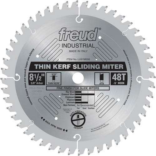Freud Tools 8-1/2" Thin Kerf Sliding Compound Miter Saw Blade - Ace Tool Group - Freud