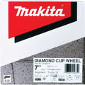 Makita A-96419 12 Segment Turbo Anti-Vibration Diamond Cup Wheel, 7" - Ace Tool Group - Makita