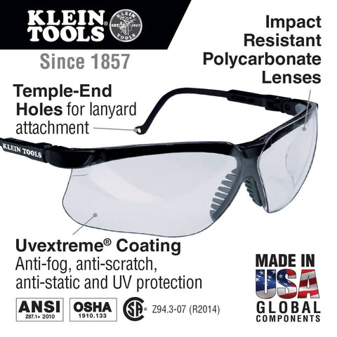 Klein 60055 Protective Eyewear, Black Frame, Espresso - Ace Tool Group - Klein