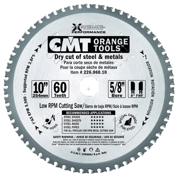 CMT 226.048.08M Dry Cut Steel Saw Blade, 8-1/4-Inch x 48 Teeth TCG Grind with 30mm Bore - Ace Tool Group - CMT
