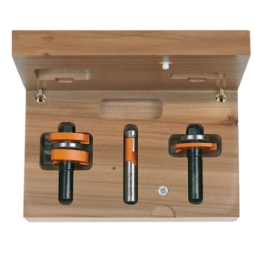 CMT 800.526.11 3-Piece Tongue & Groove Cabinetmaking Set in Hardwood Case, 1/2-Inch Shank - Ace Tool Group - CMT