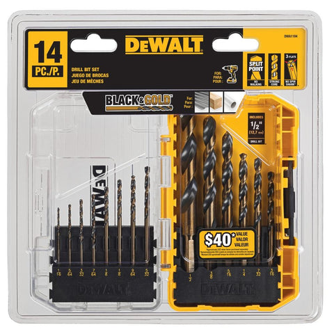 Dewalt Dwa1184 Black And Gold 13 Pc. Drill Bit Set - Ace Tool Group - DeWalt