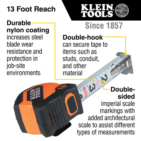 Klein Tools 9516 16' Compact Tape Measure - Ace Tool Group - Klein