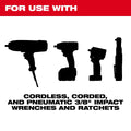 Milwaukee 49-66-6816 SHOCKWAVE Impact Duty Socket 3/8" Dr 19PC MM TRAY Set - Ace Tool Group - Milwaukee