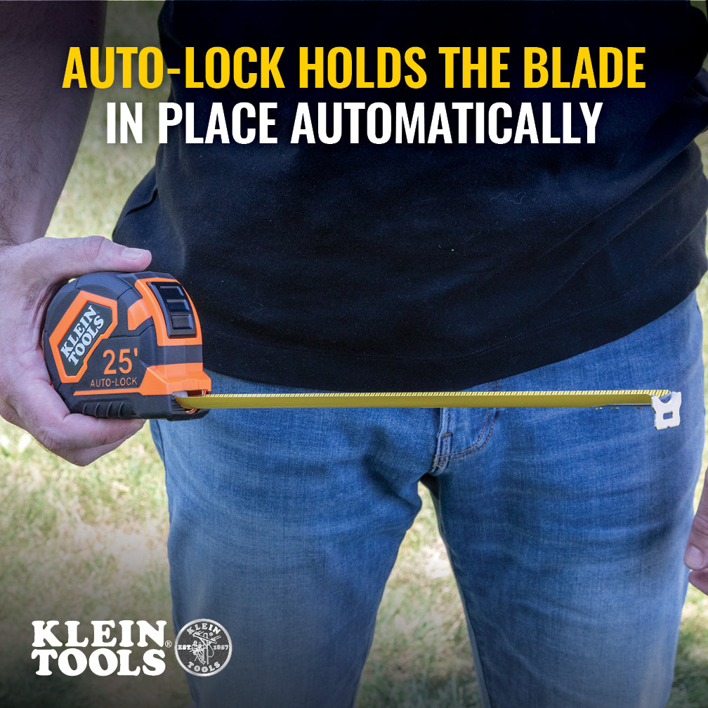Klein 9125AL Tape Measure, 25 ft. Auto-Lock - Ace Tool Group - Klein