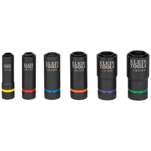 Klein 66060 2-in-1 Impact Socket Set 6-Point 6-Piece - Ace Tool Group - Klein