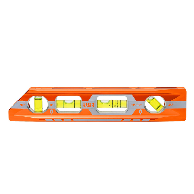 Klein KLE-935RBP Magnetic Pitch Vial Torpedo Level, 4 Vial, 8-Inch - Ace Tool Group - Klein Tools