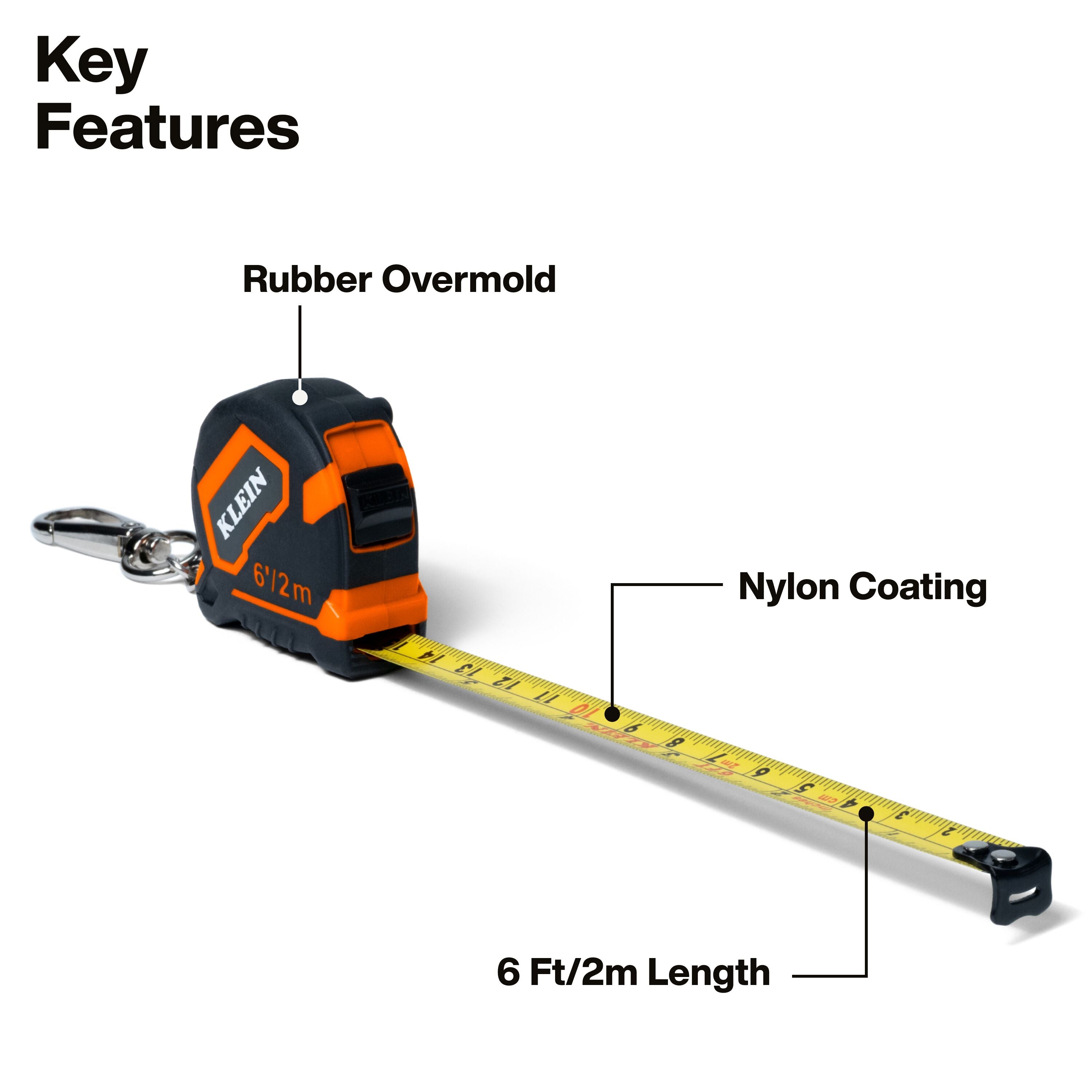 Klein 9362 6-Foot Keychain Tape Measure - Ace Tool Group - Klein