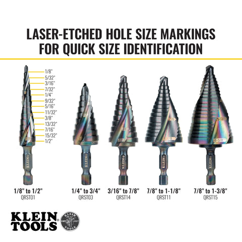 Klein Tools QRST01 Quick Release Step Bit 1/2" - Ace Tool Group - Klein