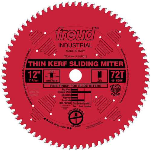 Freud Tools 12" Thin Kerf Sliding Compound Miter Saw Blade - Ace Tool Group - Freud