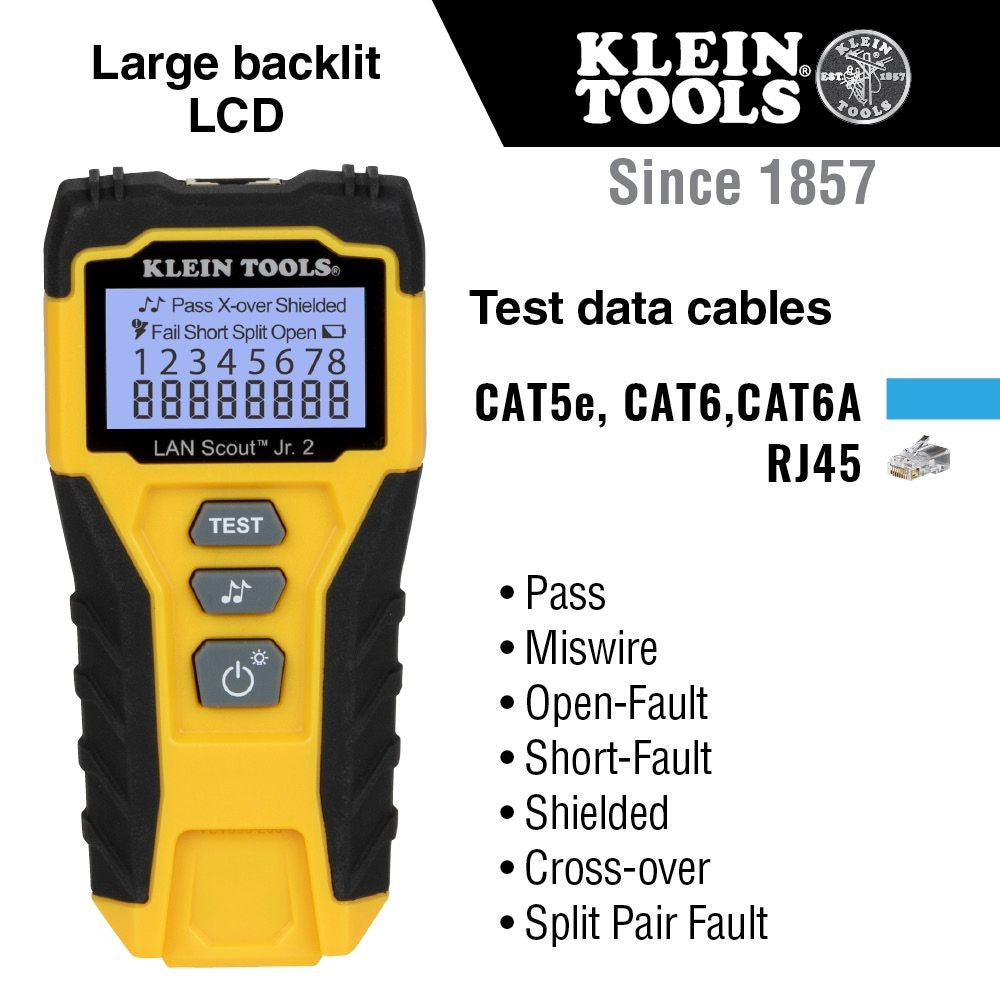 Klein VDV526-200 LAN Scout Jr. 2 Cable Tester - Ace Tool Group - Klein