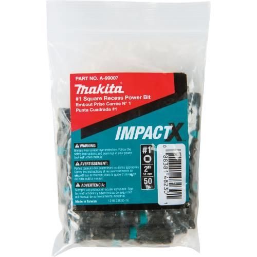 Makita A-99007 #1 Square Recess 2 Inch Power Bits - Ace Tool Group - Makita