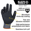Klein Tools 60589 A4 Cut Knit Dipped Gloves, L, 2-Pr - Ace Tool Group - Klein