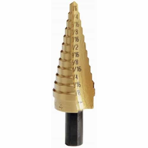Irwin 15104 Step Drill Bit 3/16-Inch To 7/8-Inch Titanium Nitrate 3/8-Inch Shank - Ace Tool Group - Irwin