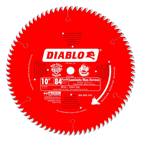 Diablo Tools 10" X 84-Teeth Saw Blade For Laminates & Non-Ferrous Metal - Ace Tool Group - Diablo
