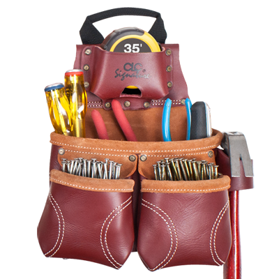 CLC 21428 CONSTRUCTION WORKER'S HEAVY-DUTY LEATHER NAIL & TOOL BAG - Ace Tool Group - CLC