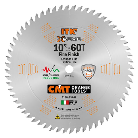 CMT 253.060.10 ITK 10 in. x 60 Teeth Miter Saw Blade - Ace Tool Group - CMT