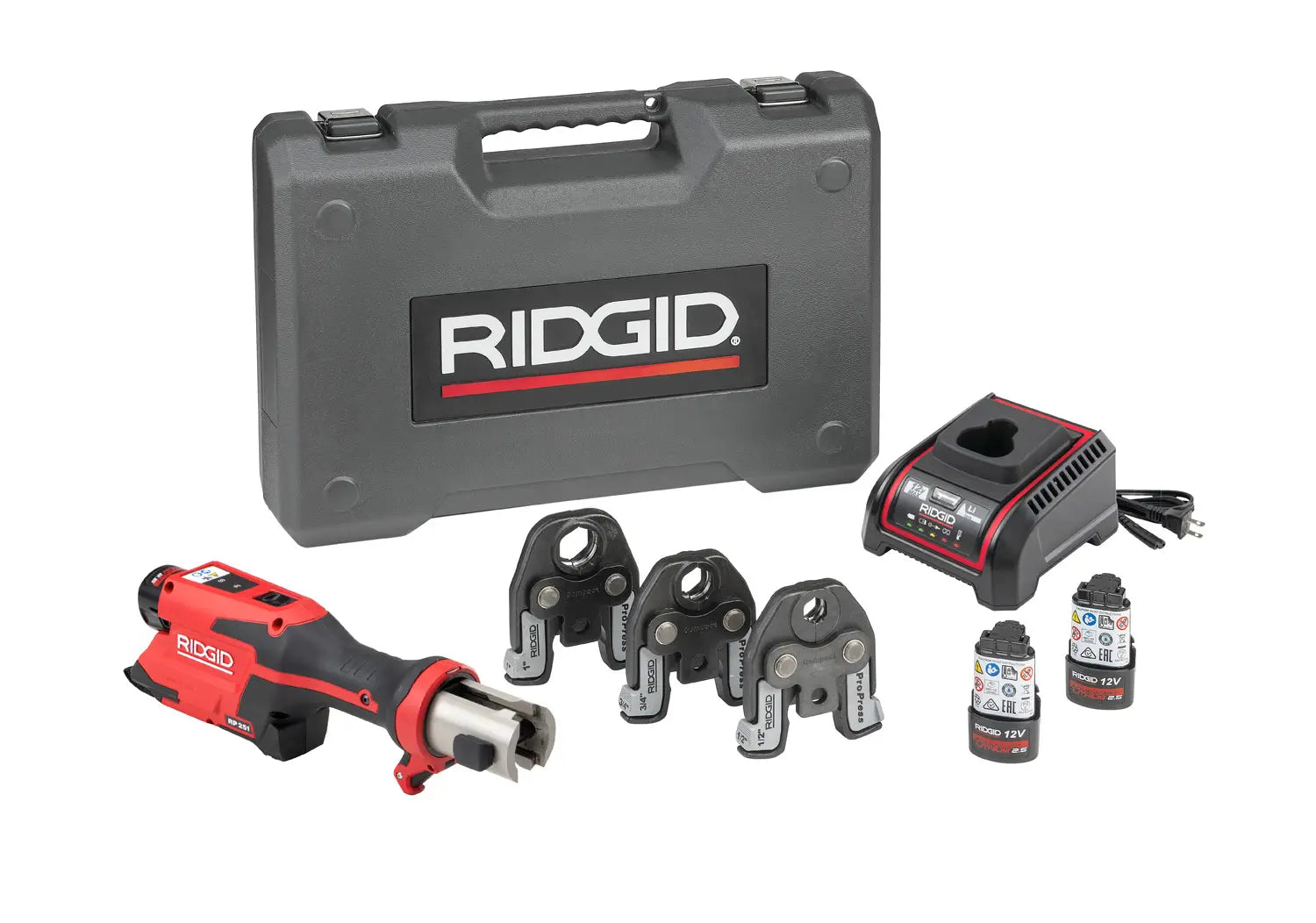 Ridgid 78158 RP 251 Press Tool Battery Kit with ProPress Jaws (1/2"-1") - Ace Tool Group - Ridgid