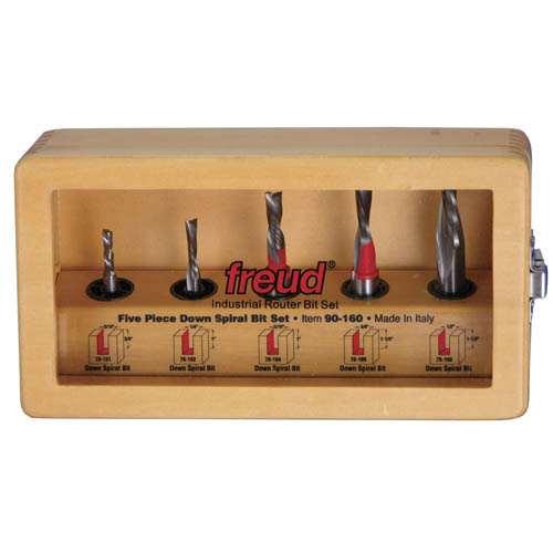 Freud Tools 5 Piece Down Spiral Bit Set - Ace Tool Group - Freud