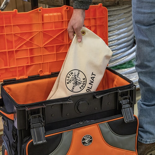 Klein 5539LNAT Canvas Bag with Zipper, Large Natural - Ace Tool Group - Klein