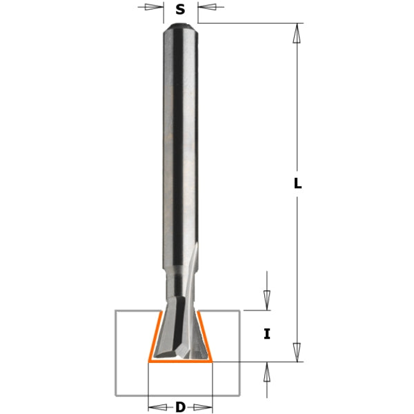 CMT 818.093.11 Dovetail Bit for Hoffmann, 3/8-Inch Diameter, 1/4-Inch Shank - Ace Tool Group - CMT