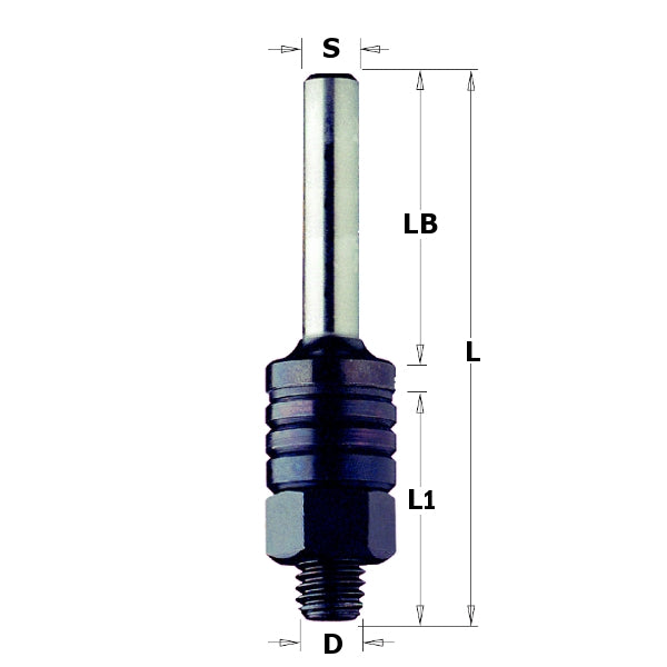 CMT 824.128.00 Slot Cutter Arbor, 1/2-Inch Shank - Ace Tool Group - CMT
