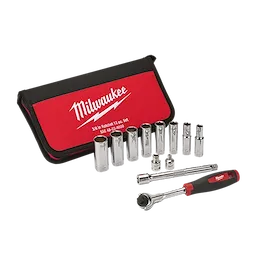 Milwaukee 48-22-9000 12PC 3/8" DRIVE SAE SOCKET SET - Ace Tool Group - Milwaukee