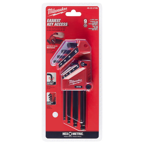 Milwaukee 9-Key Ball End  L-Key Set - Metric - Ace Tool Group - Milwaukee