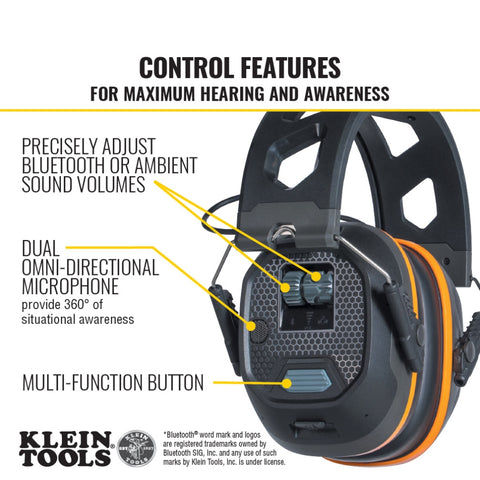 Klein Tools AESEM1S Situational Awareness BT Earmuffs - Ace Tool Group - Klein