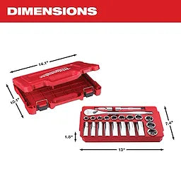 Milwaukee 48-22-9410 22 pc 1/2" Socket Wrench Set - SAE - Ace Tool Group - Milwaukee
